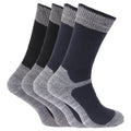 Black-Navy - Front - Mens Heavy Weight Reinforced Toe Work Boot Socks (Pack Of 4)