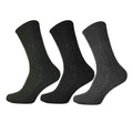 Green-Blue - Front - Mens Wool Blend Non Elastic Top Light Hold Socks (Pack Of 3)