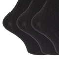 Black - Back - Mens Wool Blend Long Length Socks With Padded Sole (Pack Of 3)