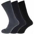 Black-Navy-Grey - Front - Mens Big Foot Non Elastic Diabetic Socks (3 Pairs)