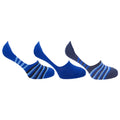 Blue-Black - Back - Floso Mens Invisible Trainer Socks (Pack Of 3)