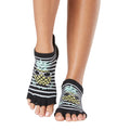 Black - Front - Toesox Womens-Ladies Sweet Life Half Toe Socks