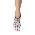 White-Black-Orange - Side - Tavi Noir Womens-Ladies Maddie Leopard Print Minnie Mouse Disney Gripped Liner Socks