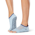 Blue - Front - Toesox Womens-Ladies Luna Champagne Half Toe Socks