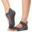 Dark Grey - Back - Toesox Womens-Ladies Bellarina Sundown Half Toe Socks