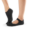 Black - Side - Toesox Womens-Ladies Plie Toe Socks