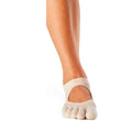 Pink - Side - Toesox Womens-Ladies Plie Toe Socks