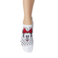 White - Side - Tavi Noir Womens-Ladies Savvy Polka Dot Minnie Mouse Disney Liner Socks