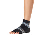 Black-Blue-Grey - Side - Toesox Womens-Ladies Duet Half Toe Socks