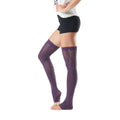 Purple - Side - Toesox Womens-Ladies Farrah Dance Leg Warmers