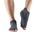 Charcoal Grey - Front - Toesox Womens-Ladies Half Toe Socks