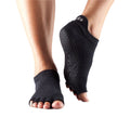 Black - Front - Toesox Womens-Ladies Half Toe Socks