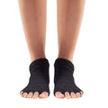 Black - Back - Toesox Womens-Ladies Half Toe Socks