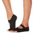 Black - Back - Toesox Womens-Ladies Mia Eve Half Toe Socks