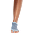 Light Blue-Navy - Side - Toesox Womens-Ladies Bluebell Half Toe Socks