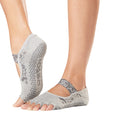 Grey - Back - Toesox Womens-Ladies Mia Legend Half Toe Socks