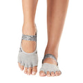 Grey - Front - Toesox Womens-Ladies Mia Legend Half Toe Socks