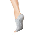 Grey - Side - Toesox Womens-Ladies Mia Misty Half Toe Socks