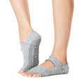 Grey - Front - Toesox Womens-Ladies Mia Misty Half Toe Socks