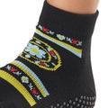 Black-Yellow-Blue-Red - Side - Toesox Womens-Ladies Fresco Half Toe Socks