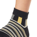 Black-Yellow-Grey - Side - Toesox Womens-Ladies King Half Toe Socks