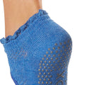 Azure - Side - Toesox Womens-Ladies Bella Melody Half Toe Socks