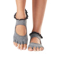 Grey - Back - Toesox Womens-Ladies Bella Melody Half Toe Socks