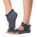 Navy Blue - Front - Toesox Womens-Ladies Bella Melody Half Toe Socks