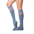 Blue - Back - Toesox Womens-Ladies Gypsy Toe Socks