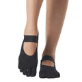 Black - Back - Toesox Womens-Ladies Mia Toe Socks