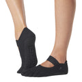 Black - Front - Toesox Womens-Ladies Mia Toe Socks