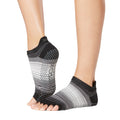 Black - Back - Toesox Womens-Ladies Static Half Toe Socks