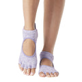 Purple - Front - Toesox Womens-Ladies Bellarina Gripped Half Toe Socks