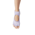 Purple - Side - Toesox Womens-Ladies Bellarina Gripped Half Toe Socks