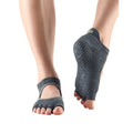 Charcoal - Front - Toesox Womens-Ladies Bellarina Gripped Half Toe Socks