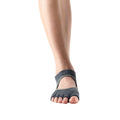 Charcoal - Back - Toesox Womens-Ladies Bellarina Gripped Half Toe Socks