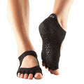 Black - Front - Toesox Womens-Ladies Bellarina Gripped Half Toe Socks