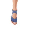 Navy - Lifestyle - Toesox Womens-Ladies Bellarina Gripped Half Toe Socks