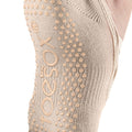 Nude - Side - Toesox Womens-Ladies Elle Gripped Half Toe Socks