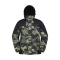 Dark Green-Black - Front - Mountain Warehouse Mens Shadow II Printed Ski Jacket