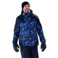 Dark Blue - Pack Shot - Mountain Warehouse Mens Shadow II Printed Ski Jacket