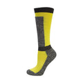 Grey-Yellow - Side - Mountain Warehouse Childrens-Kids Merino Technical Ski Socks