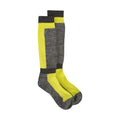 Grey-Yellow - Front - Mountain Warehouse Childrens-Kids Merino Technical Ski Socks