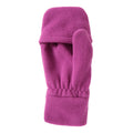 Pink - Back - Mountain Warehouse Childrens-Kids Fingerless Fleece Mittens