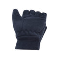 Navy - Side - Mountain Warehouse Childrens-Kids Fingerless Fleece Mittens