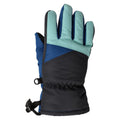 Blue-Black - Front - Mountain Warehouse Childrens-Kids Extreme Waterproof Ski Gloves