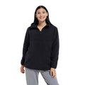 Black - Close up - Mountain Warehouse Womens-Ladies Cosy Sherpa Half Zip Maternity Fleece Top