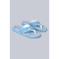 Pale Blue - Front - Animal Womens-Ladies Leaf Print Recycled Flip Flops