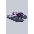 Light Purple - Front - Animal Womens-Ladies Leaf Print Recycled Flip Flops