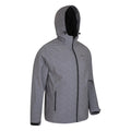 Grey - Side - Mountain Warehouse Mens Exodus Printed Showerproof Soft Shell Jacket